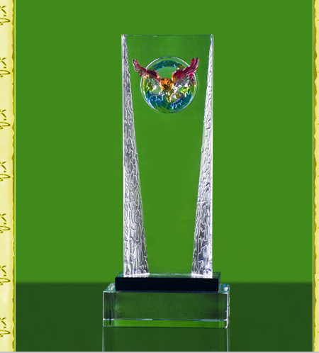 中国长春电影节奖水晶奖杯定做水晶奖牌金属奖