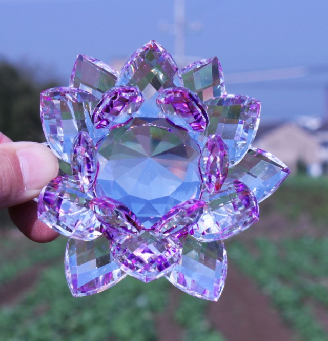 银川水晶莲花礼品 红色水晶莲花纪念品 好友生日纪念品定做