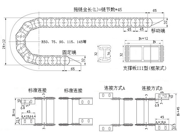 供应工程钢铝拖链|钢制坦克链