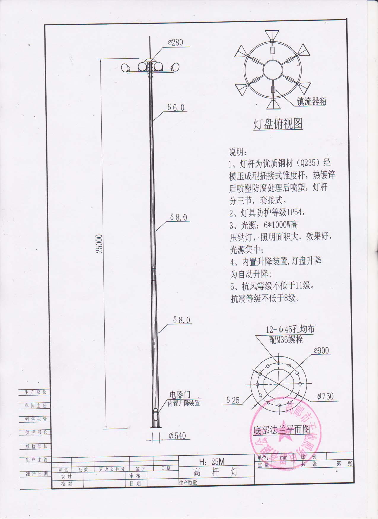 高杆灯厂家 20米-50米高杆灯生产厂家