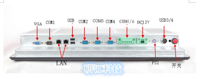 19寸无风扇嵌入式凤凰端子接口工业平板电脑