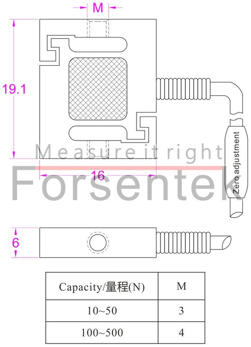 微型测力传感器100N