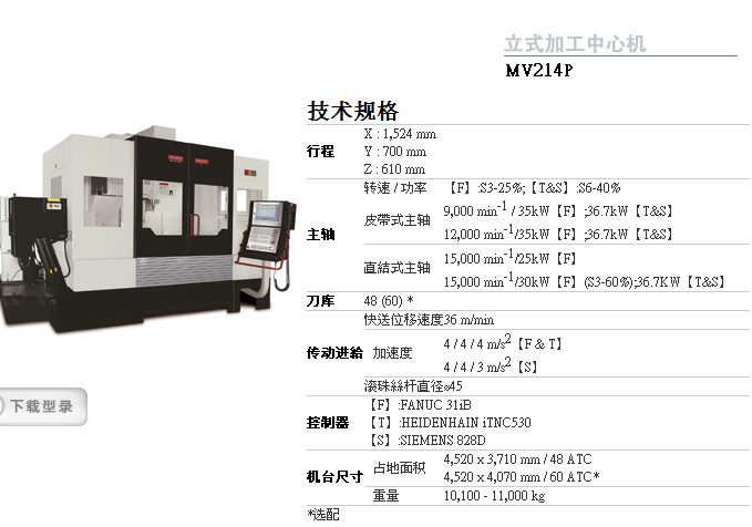 台湾百德mv214立式加工中心