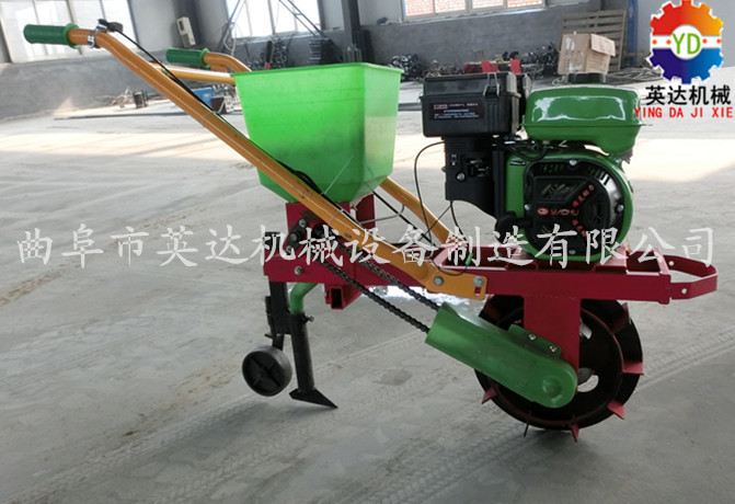 双筒汽油播种机 棉花籽多功能施肥播种机_农业
