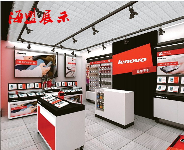 新款联想手机柜台体验台笔记本电脑靠墙配件柜玻璃展示柜手机展柜