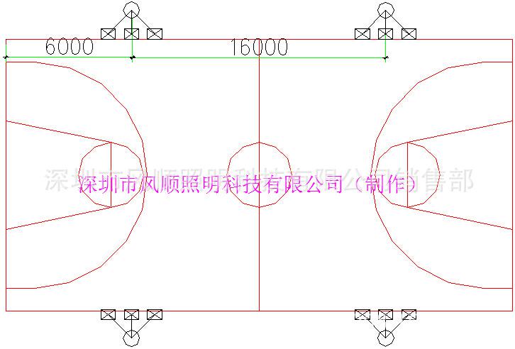 室外篮球场高照度照明方案|led标准篮球场照明灯