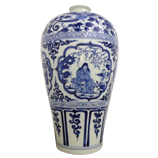 元青花四爱图梅瓶 元青花四爱图梅瓶
