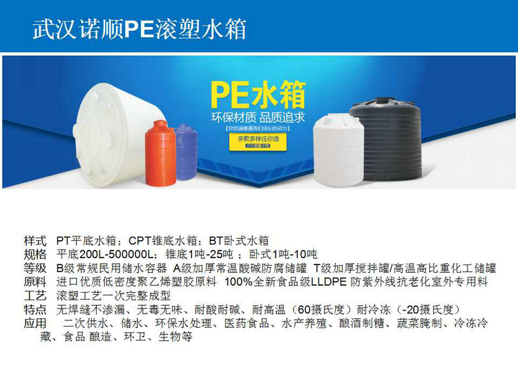 武漢塑料水箱 諾順PE塑料水箱