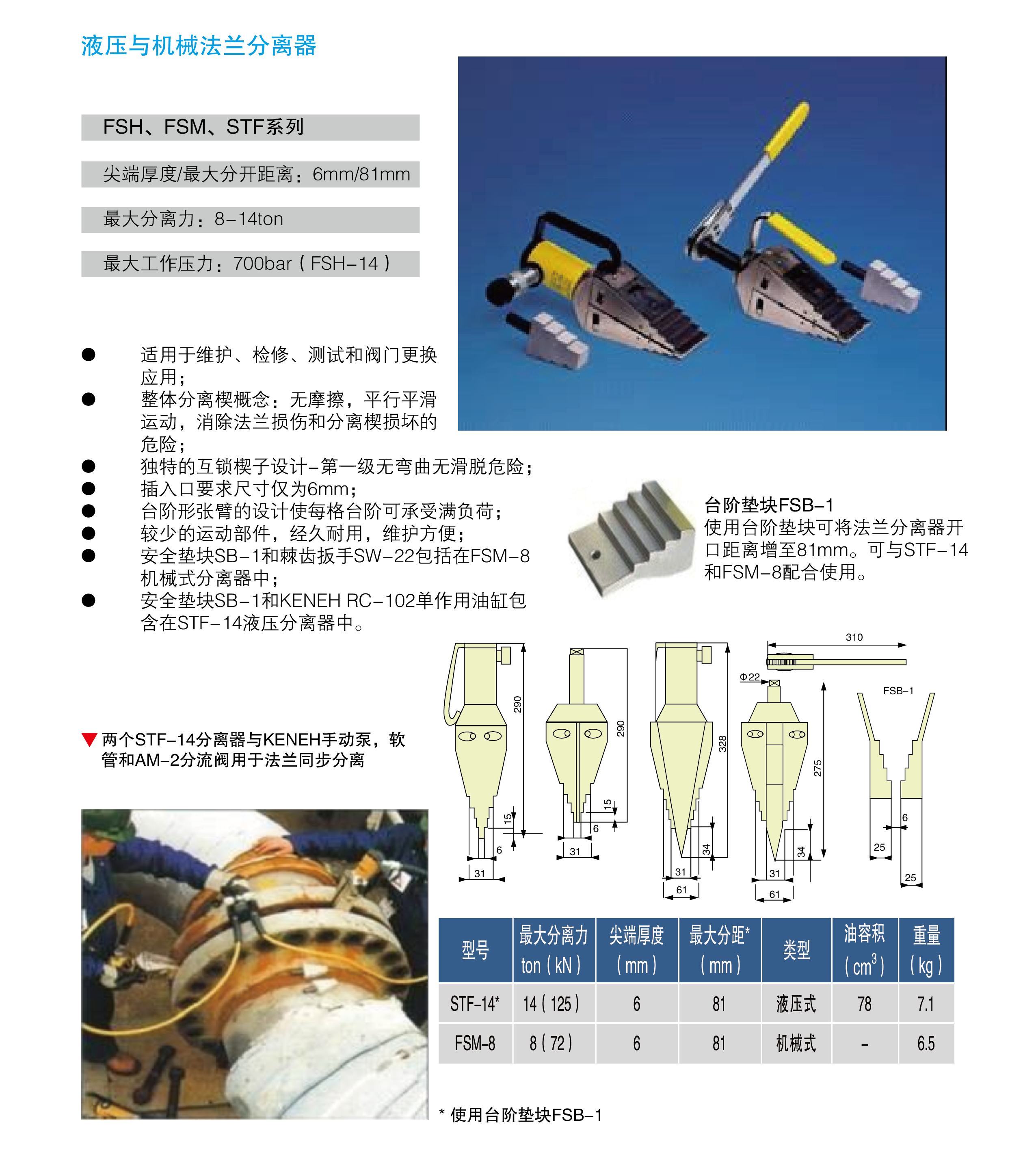 液压扩张器 法兰分离器 使用方便