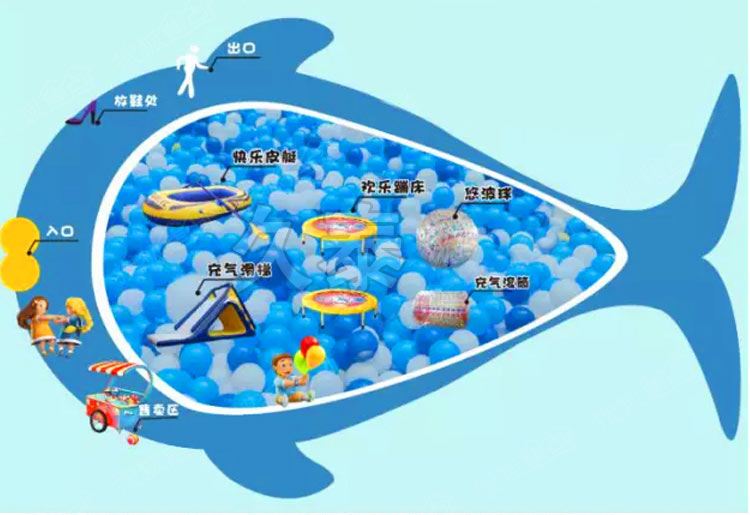 大型海洋岛乐园百万鲸鱼球淘气堡v海洋气模水上女凉鞋高防水台图片