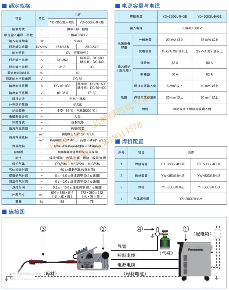 松下气保焊机yd-500gl4厂家直销