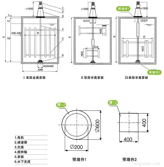 絮凝池机械搅拌机 框桨式搅拌器