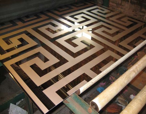 不锈钢玫瑰金镜面蚀刻板