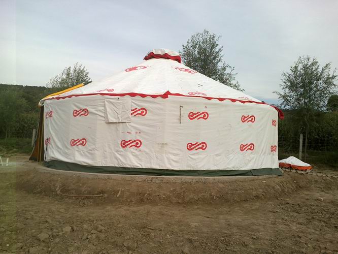 正宗6米三防白布兰花钢架蒙古包