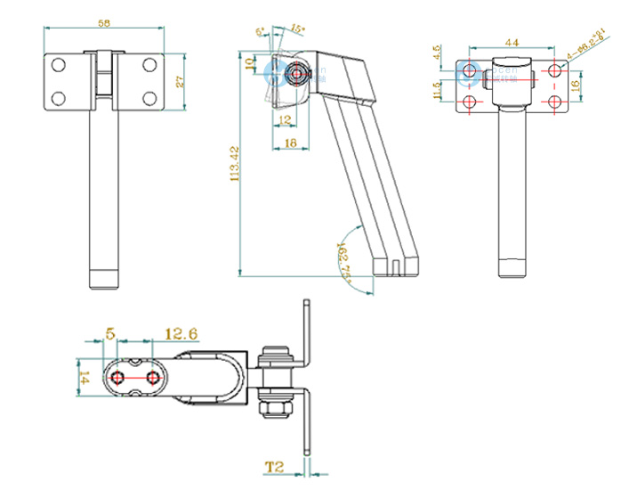 显示器旋转轴车载索诚 sc-329-16显示器转轴加工厂
