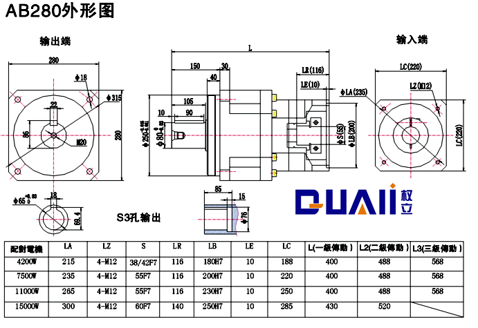 專業生產ab精密行星減速機,特點:回程間隙小,精度高,傳動更平穩,傳動