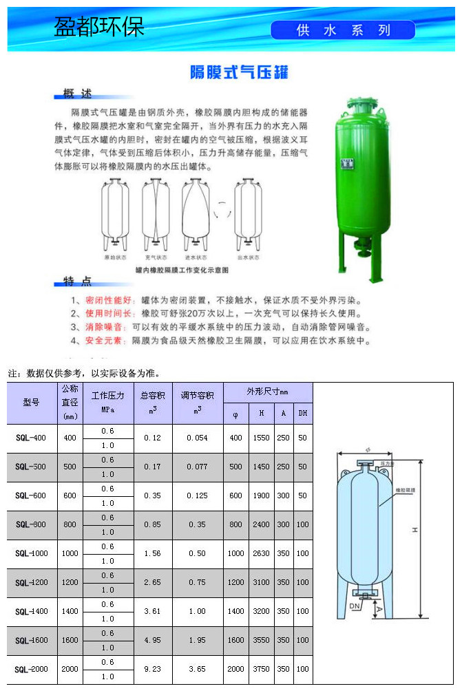 50l小型压力罐膨胀罐